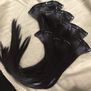 22” 16 clips hair extension clip in
